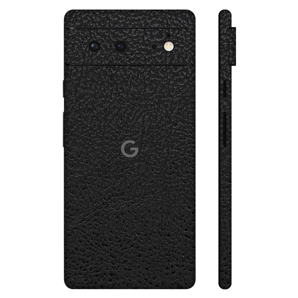 Pixel6a Black Glossy Leather Full Surface Cover